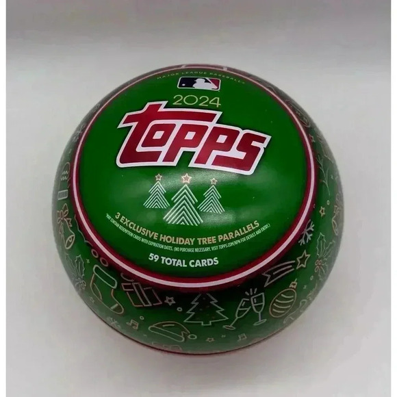 2024 Topps Holiday Ornamental Tin‎ EMPTY TIN ONLY Does Not Include Cards 5 Inch - Picture 1 of 3